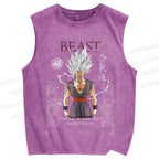 Unisex Goku Printed Washed Tank Top