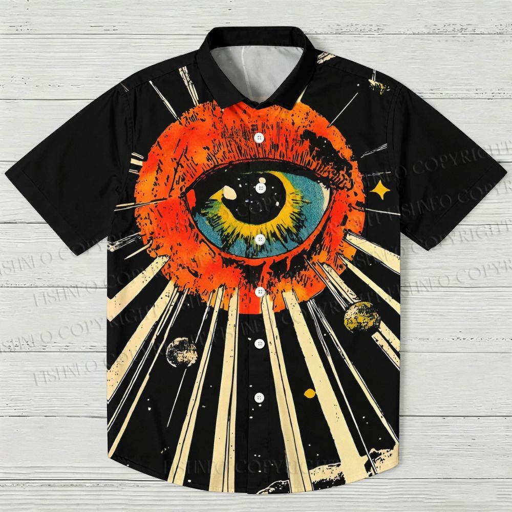 Giant Eye in Galaxy Hawaiian Shirt