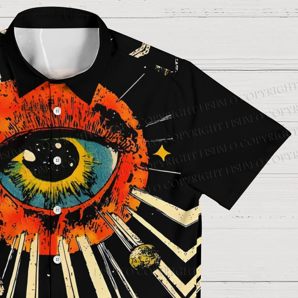 Giant Eye in Galaxy Hawaiian Shirt
