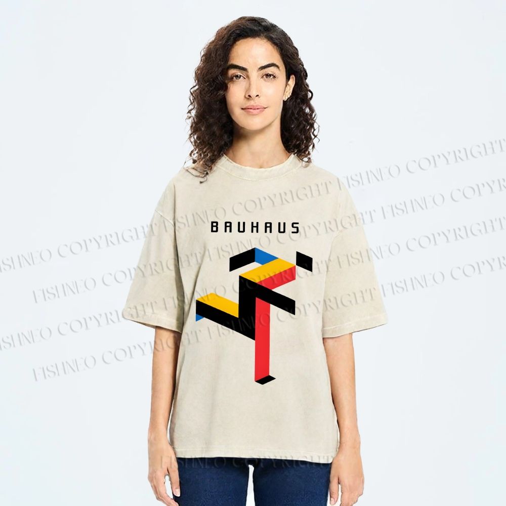 Unisex Bauhaus Running Man Printed Washed Tee