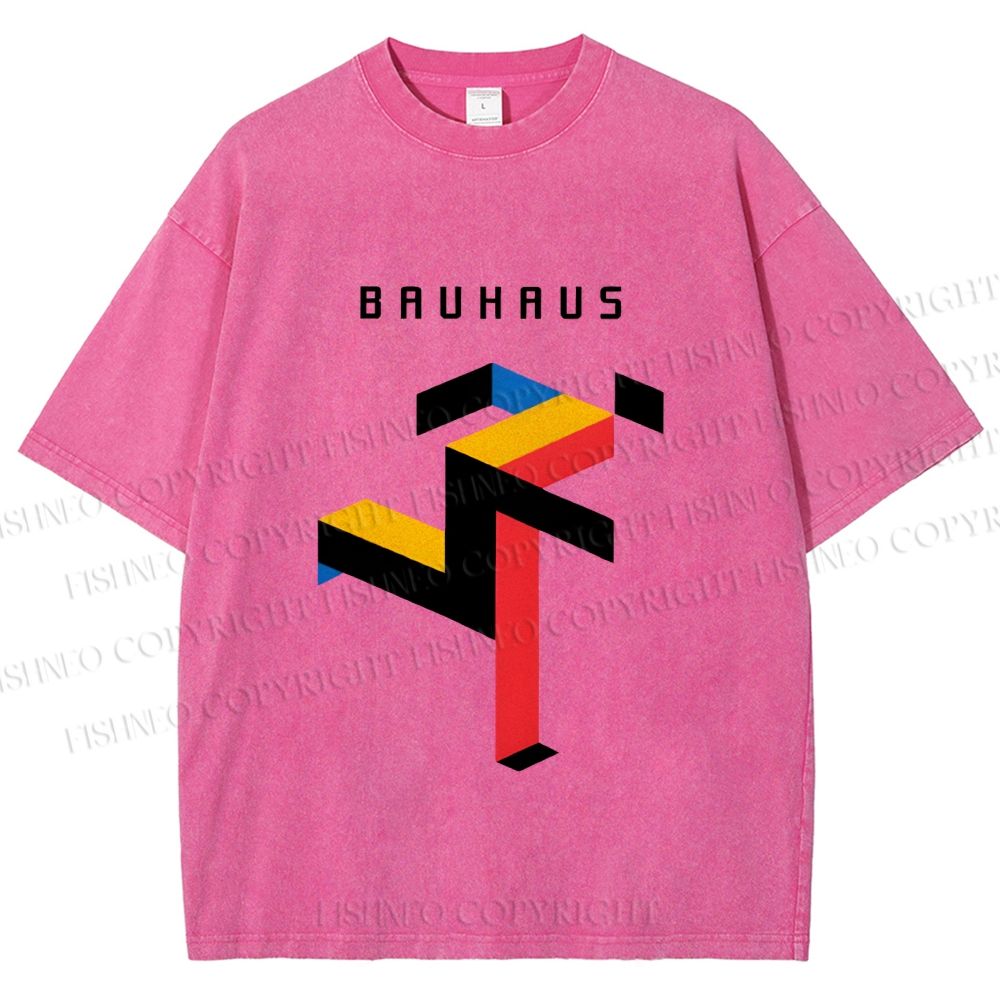 Unisex Bauhaus Running Man Printed Washed Tee