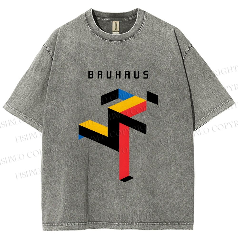 Unisex Bauhaus Running Man Printed Washed Tee