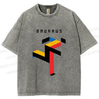 Unisex Bauhaus Running Man Printed Washed Tee