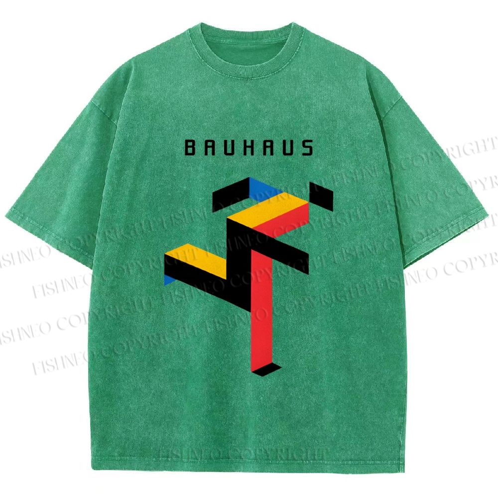 Unisex Bauhaus Running Man Printed Washed Tee