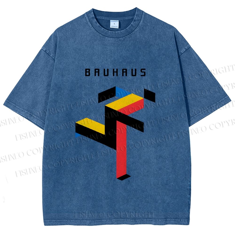 Unisex Bauhaus Running Man Printed Washed Tee