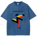 Unisex Bauhaus Running Man Printed Washed Tee