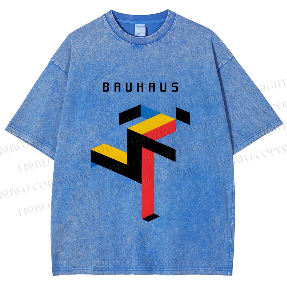 Unisex Bauhaus Running Man Printed Washed Tee
