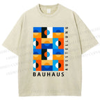 Unisex Bauhaus Square Printed Washed Tee