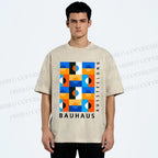 Unisex Bauhaus Square Printed Washed Tee