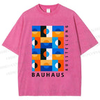 Unisex Bauhaus Square Printed Washed Tee