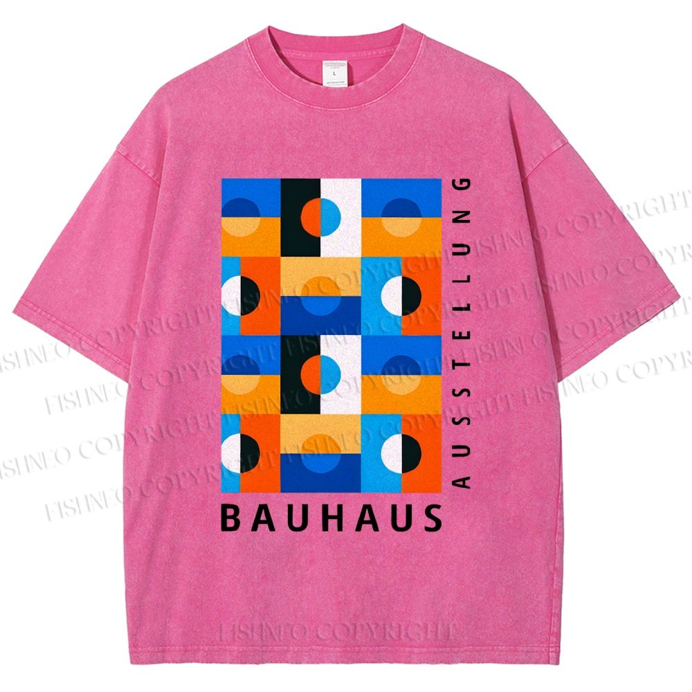 Unisex Bauhaus Square Printed Washed Tee