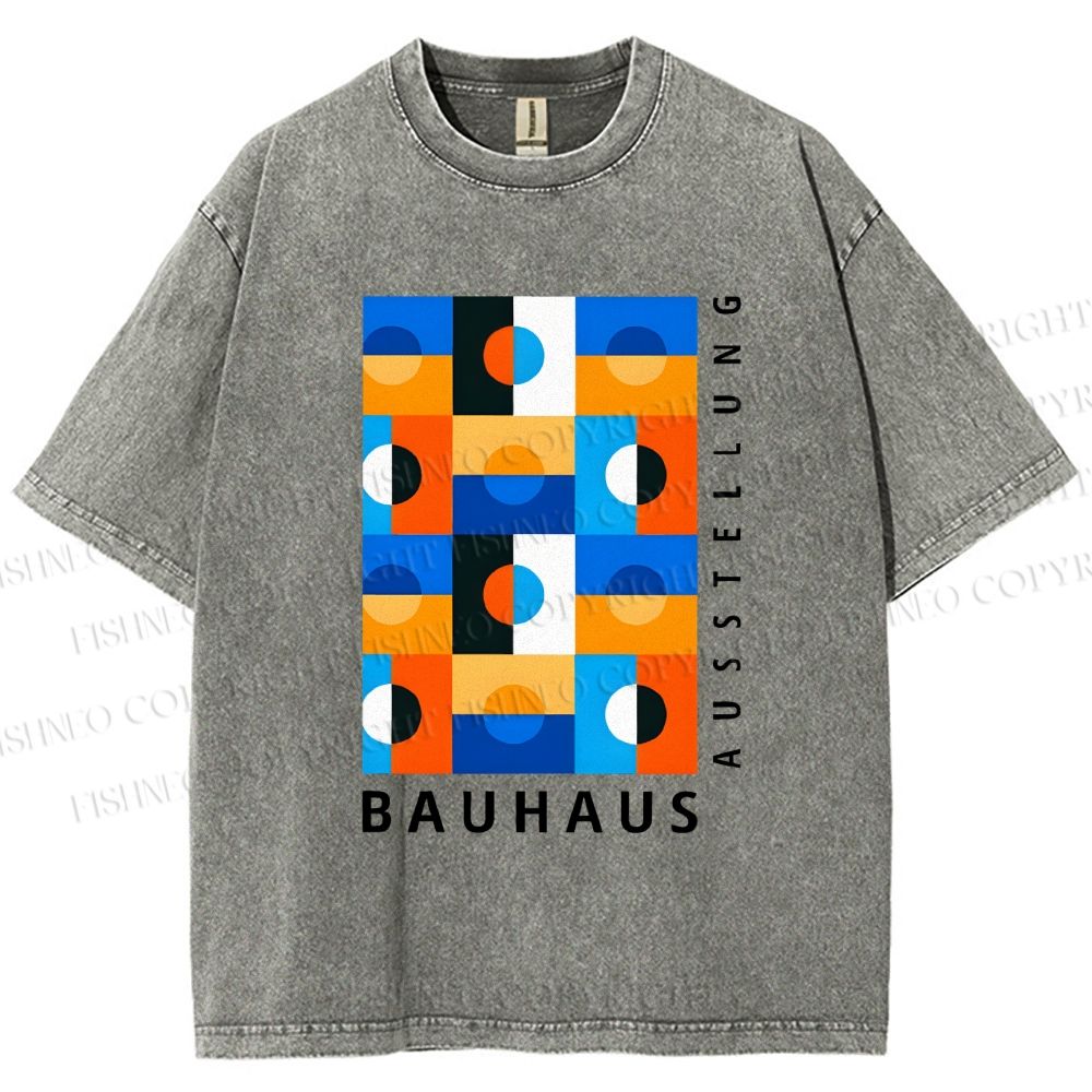 Unisex Bauhaus Square Printed Washed Tee