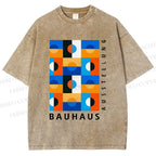 Unisex Bauhaus Square Printed Washed Tee