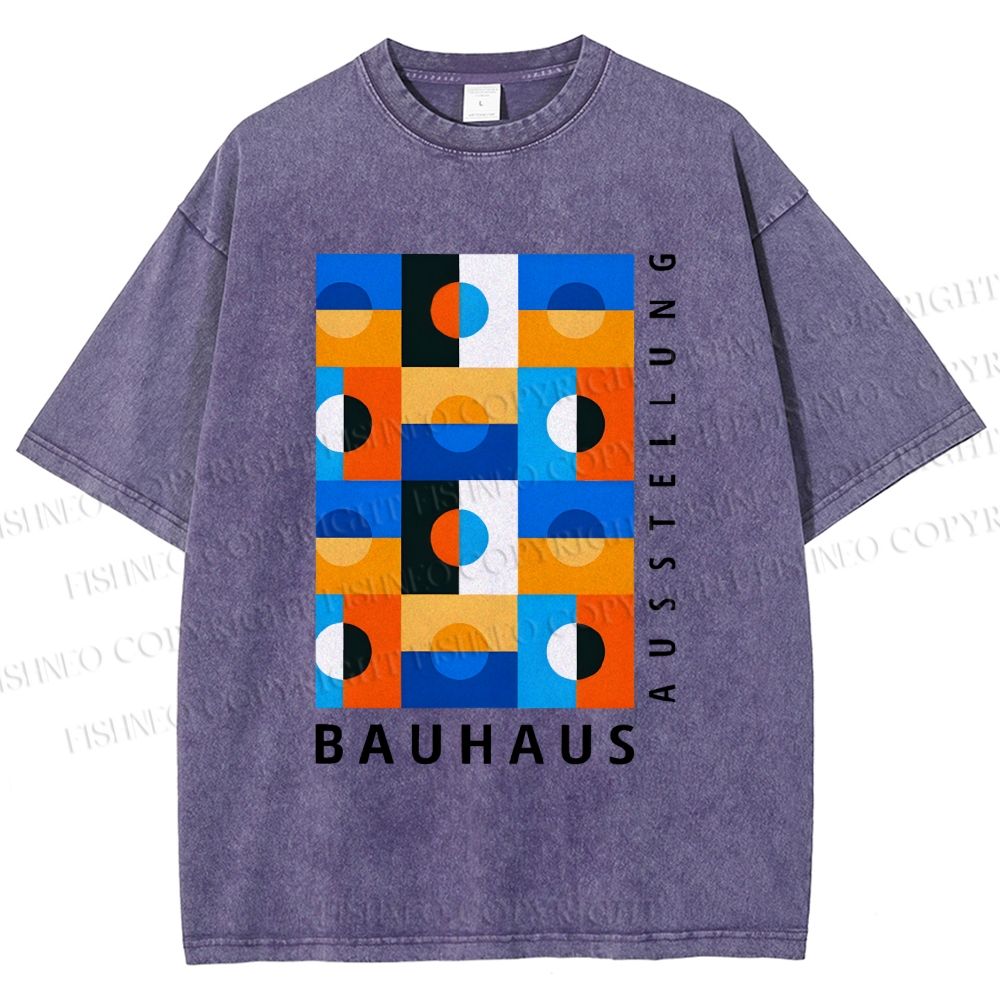 Unisex Bauhaus Square Printed Washed Tee