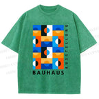 Unisex Bauhaus Square Printed Washed Tee