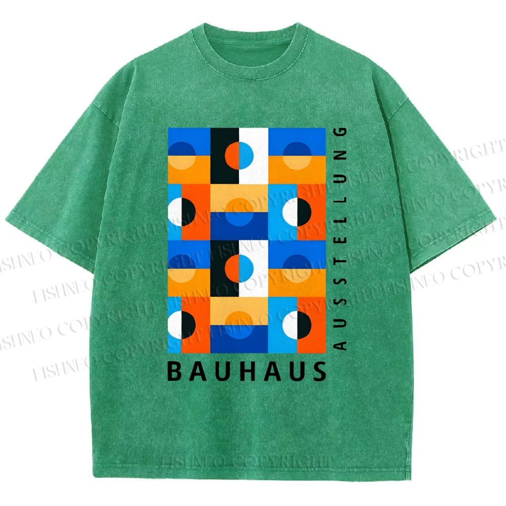 Unisex Bauhaus Square Printed Washed Tee