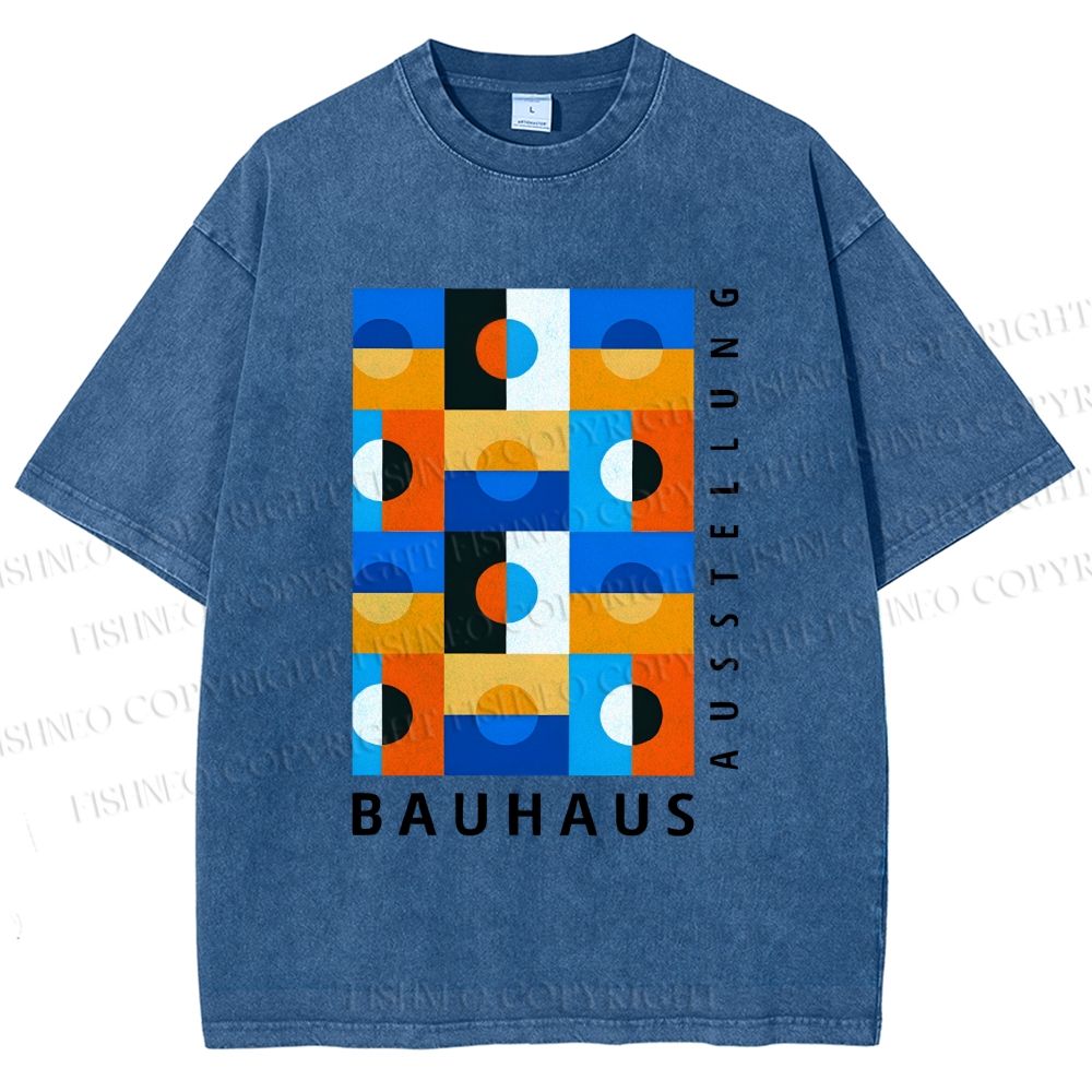 Unisex Bauhaus Square Printed Washed Tee
