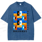 Unisex Bauhaus Square Printed Washed Tee