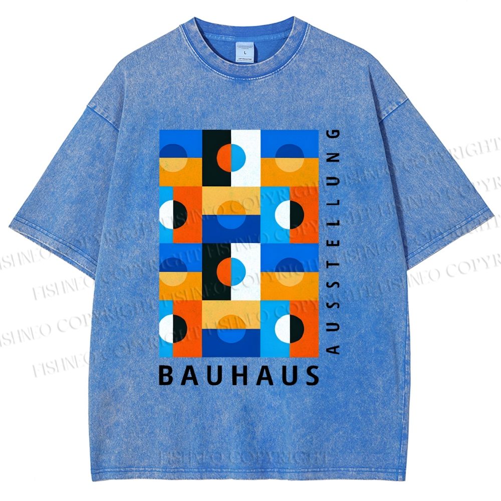 Unisex Bauhaus Square Printed Washed Tee