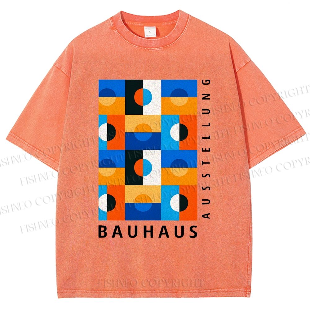 Unisex Bauhaus Square Printed Washed Tee