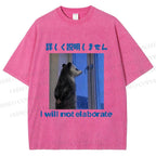 Unisex I Will not Elaborate Funny Opossum Printed Washed Tee