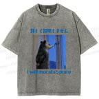 Unisex I Will not Elaborate Funny Opossum Printed Washed Tee