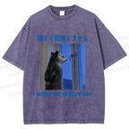 Unisex I Will not Elaborate Funny Opossum Printed Washed Tee