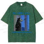 Unisex I Will not Elaborate Funny Opossum Printed Washed Tee