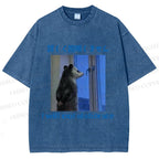 Unisex I Will not Elaborate Funny Opossum Printed Washed Tee