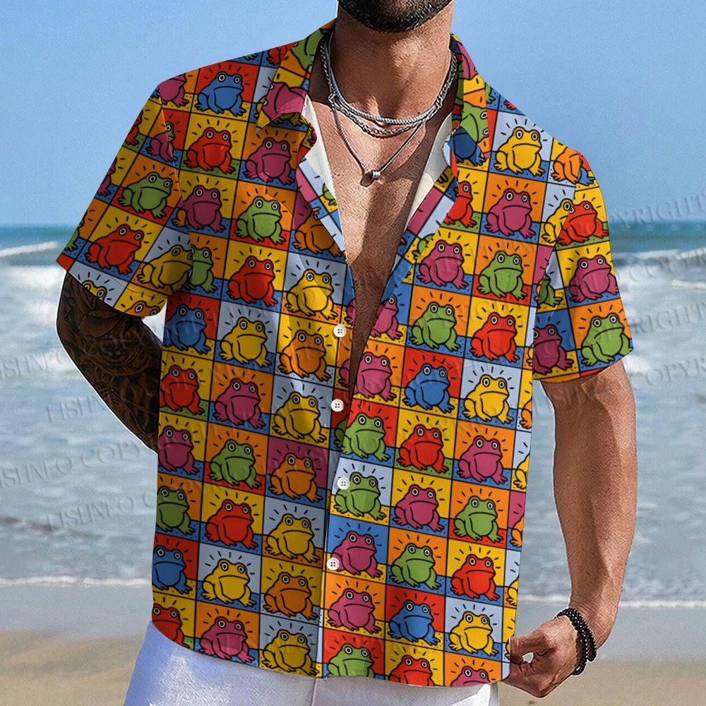 Colorful frogs Hawaiian Shirt