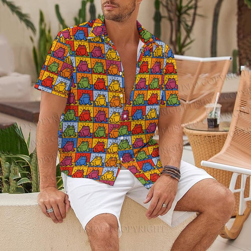 Colorful frogs Hawaiian Shirt
