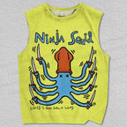 Unisex Pirate Squid Printed Tank Top