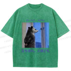 Unisex Go Away Human Mole Printed Washed Tee