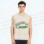 Unisex  Stay pretty Printed Washed Tank Top