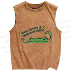 Unisex  Stay pretty Printed Washed Tank Top
