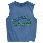 Unisex  Stay pretty Printed Washed Tank Top