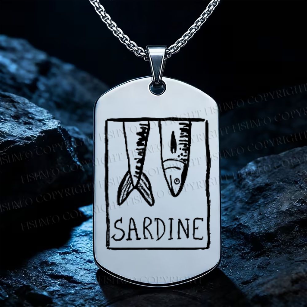 Vintage Sardine Fish In Box Necklace