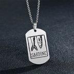 Vintage Sardine Fish In Box Necklace