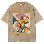 Unisex Yayoi Kusama Flowers Printed Washed Tee