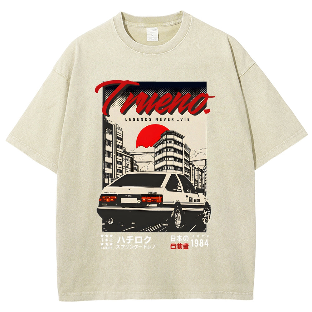Retro Japanese Car Funny Vintage Washed T-shirt