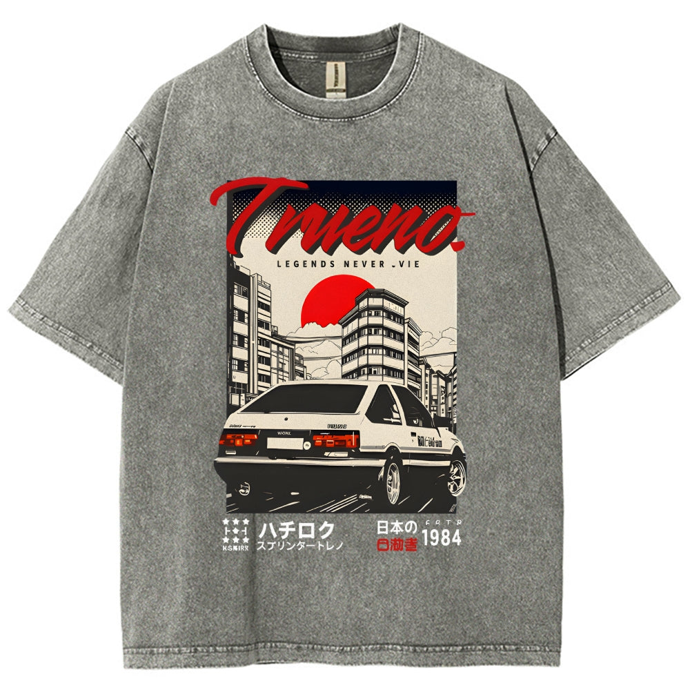Retro Japanese Car Funny Vintage Washed T-shirt