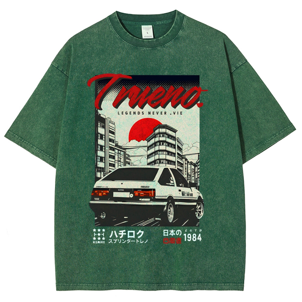 Retro Japanese Car Funny Vintage Washed T-shirt