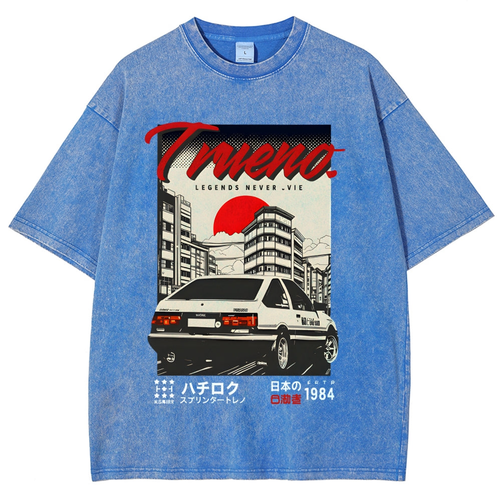 Retro Japanese Car Funny Vintage Washed T-shirt