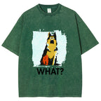 Unisex German Shepherd What Dog Printed Washed Tee