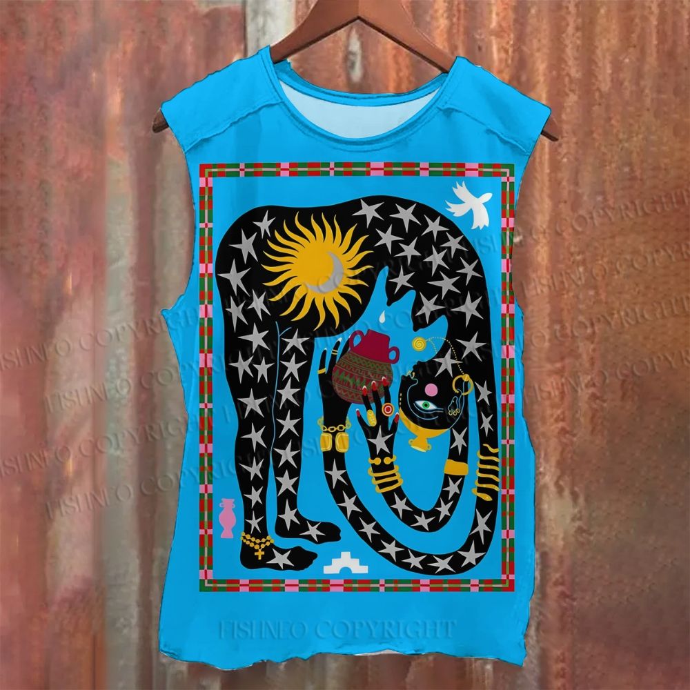 Unisex Casual Sky Mother Printed Tank Top