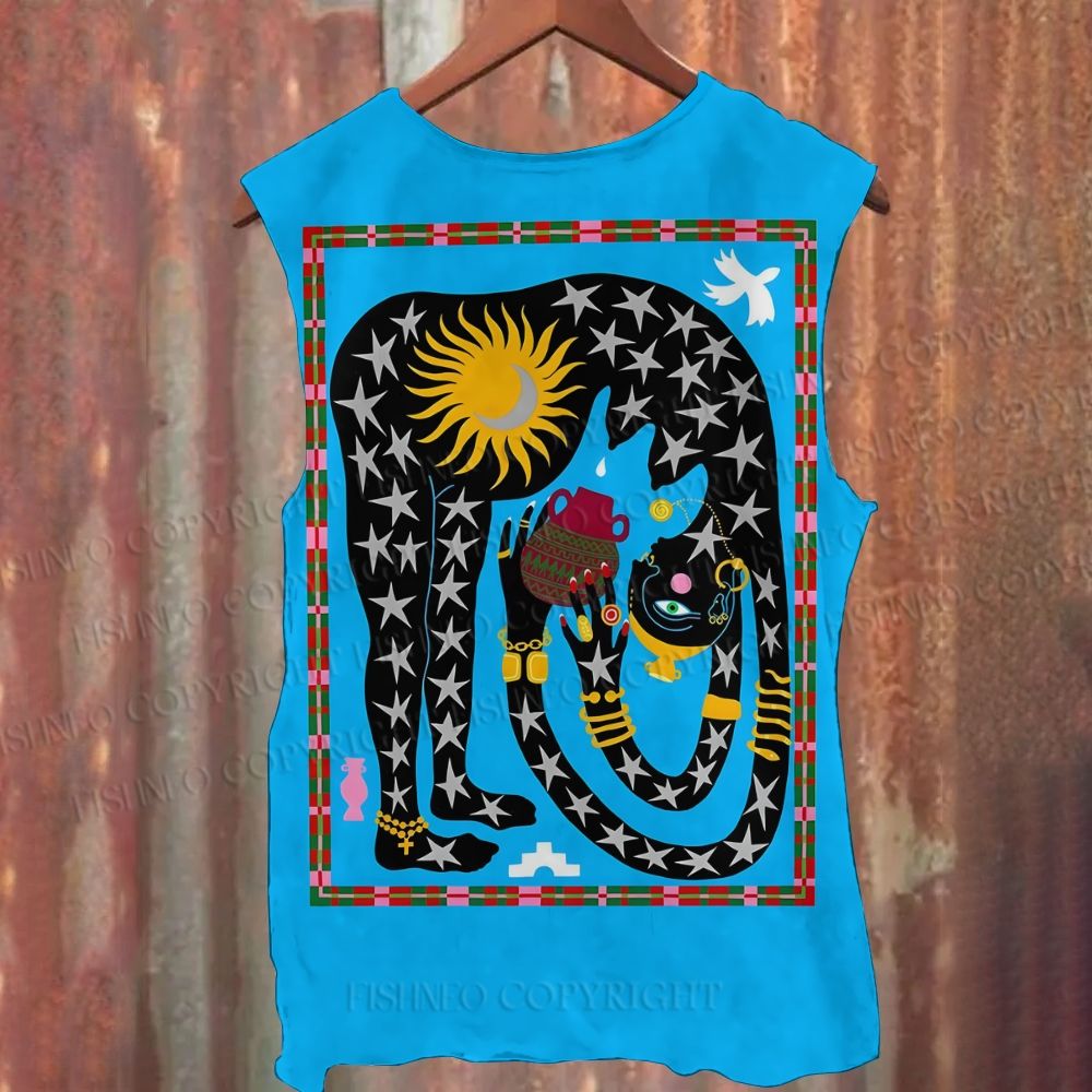 Unisex Casual Sky Mother Printed Tank Top