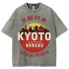 Kyoto Japan Honshu Kansai Region Vintage Wash Japanese Design T-Shirt