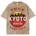 Kyoto Japan Honshu Kansai Region Vintage Wash Japanese Design T-Shirt