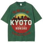 Kyoto Japan Honshu Kansai Region Vintage Wash Japanese Design T-Shirt