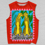 Unisex Kissing Leopard Printed Tank Top